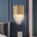 Modern Gold Crystal LED Wall Light for Bedroom and Living Room Décor