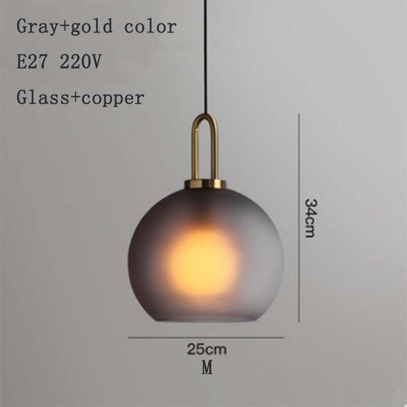 Nordic Glass Ball LED Pendant Lights for Modern Interior Lighting