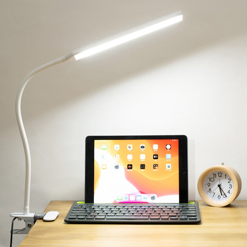 LED 360° Folding Clamp Eye Protection Table Lamp Clip On Light