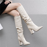 Thick High Heels Knee High Boots