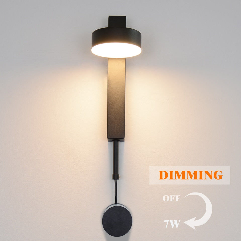 Modern Dimmable LED Wall Lamp - Adjustable 7W 9W Black
