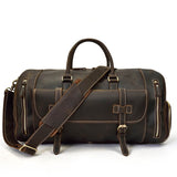 Faux Leather Large Duffle Bag With Shoe Compartment