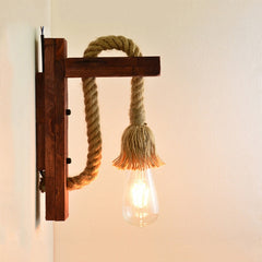 Rope Wall Mounted Wooden LED Lamp