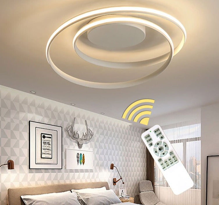 Modern LED Ceiling Lights in White and Black Luminaires Fixtures with Multiple Control Patterns