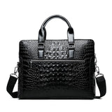 Crocodile Black PU Leather Shoulder Bag