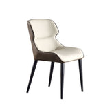 Nordic Minimalist Leather Dining Chair with Handrails