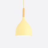 Modern Wood Pendant Lights with Multicolor E27 LED for Restaurant and Kitchen