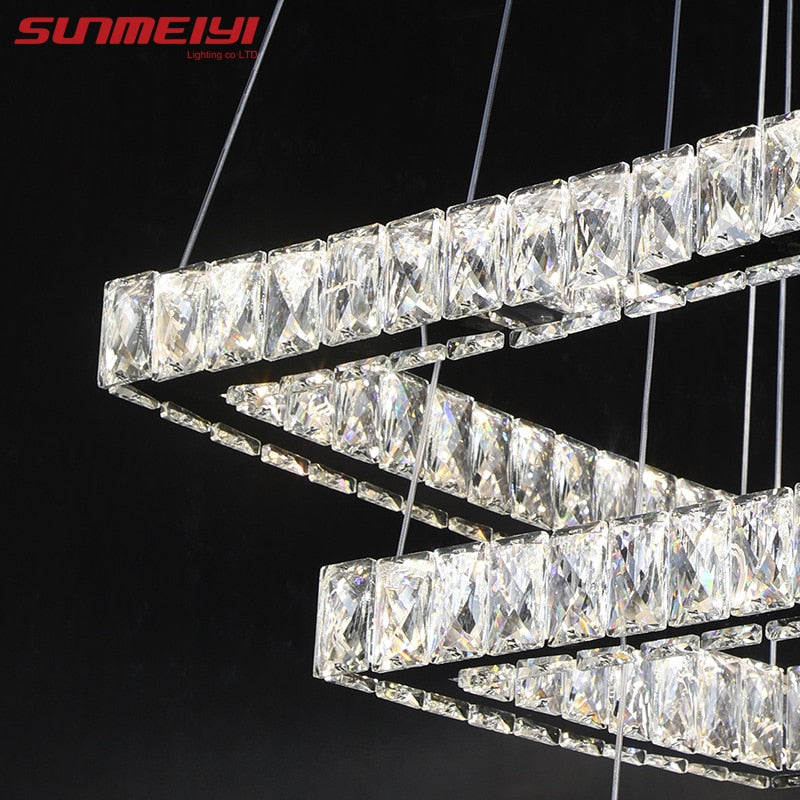 Modern LED Dimmable Crystal Chandelier Lighting For Living room