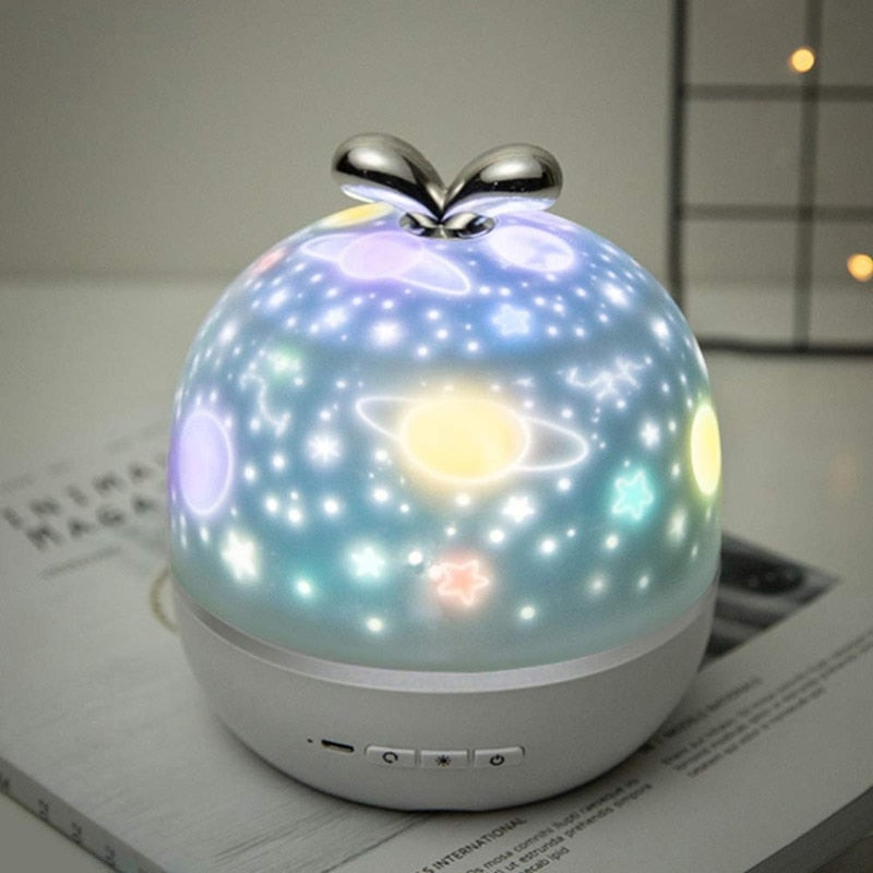 LED Rotate Lamp with Flashing Star for Kids USB Power