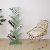 Tree-shaped Iron Grid Bookshelf Storage Rack For Library