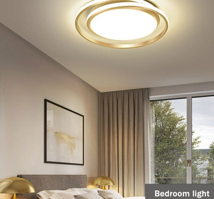LED  Modern Chandelier Ceiling Lamp Luster Gold Black White Luminaires