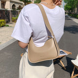 Irregular Shaped Wide Strap Shoulder Bag