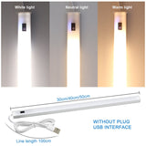 Set of 2 USB LED Under Cabinet Kitchen Lights with Hand Sweep Sensor - 5V, 3 Colors