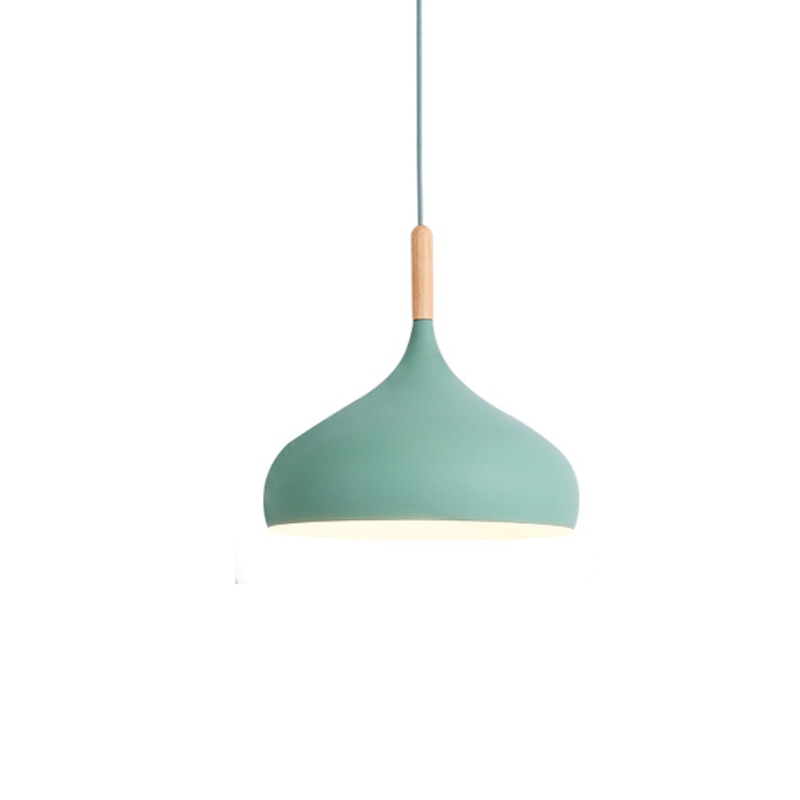 Modern Wood Pendant Lights with Multicolor E27 LED for Restaurant and Kitchen