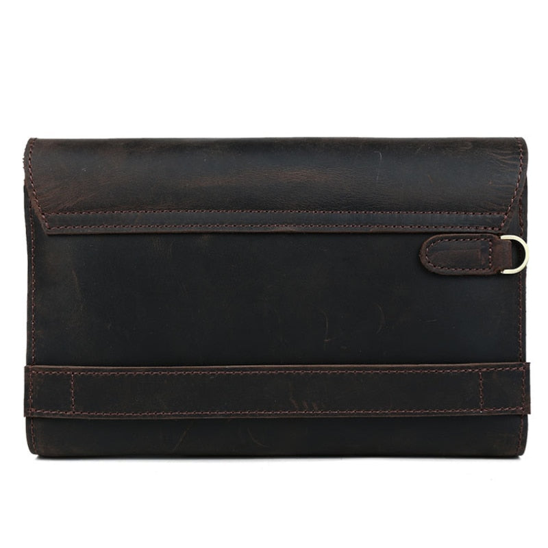 Double Interlayer Leather Clutch