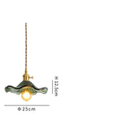 Nordic Style LED Pendant Light with Colorful Glass and Copper Finish.