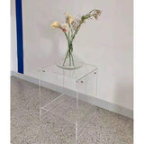 Double-layer Acrylic Transparent Coffee Table with Storage