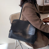 Crocodile Pattern Pu Leather Shoulder Bag