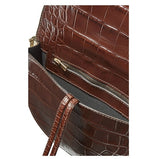 PU Leather Crocodile Semi-Circle Saddle Bag