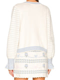 Knitted Front Slit Wave Hem Mini Skirt Set