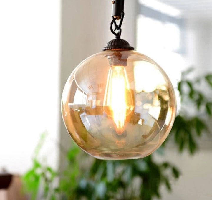 Glass Ball Pendant Hanging Lamps For Ceiling