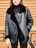 Thick Faux Leather Fur Jacket