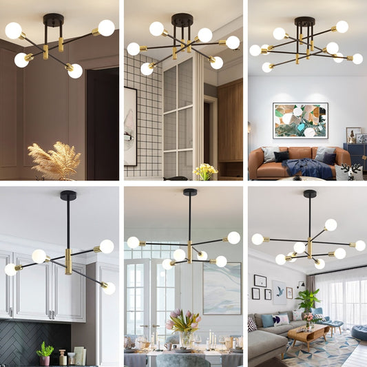 Modern Black Chandeliers LED Pendant Ceiling Lamp
