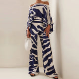 Satin Off Shoulder Top With Long Pant 2 Piece Set