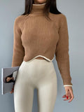 Turtleneck Long Sleeve Crop Sweater