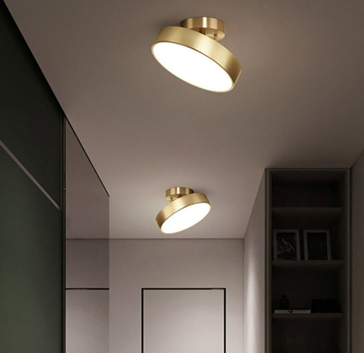 Modern LED Ceiling Lights Round Copper Décor  Lighting Fixture