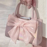 Solid Bowknot Square Hand Bag