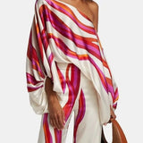 Satin Off Shoulder Top With Long Pant 2 Piece Set