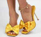 Silk Butterfly-knot Square toe Pump Shoes