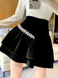 Pleated High Waist Puffy Mini Skirt