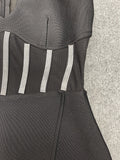 Diamond Turtleneck Cutout Split Midi Dress