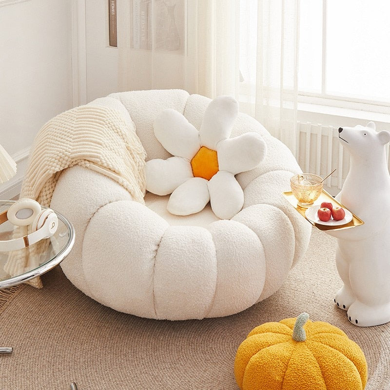 Pumpkin Sofa Couch with Rotating Function and Soft Cloth Material