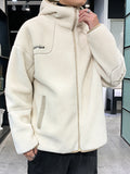 Letter Embroidery Hooded Jacket