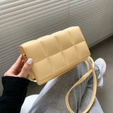 Plaid Flap PU Leather Hand Bag