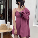 Single Breasted Candy Color Long Sleeve Blazer