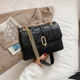 PU Leather Chain Quilted Handbag