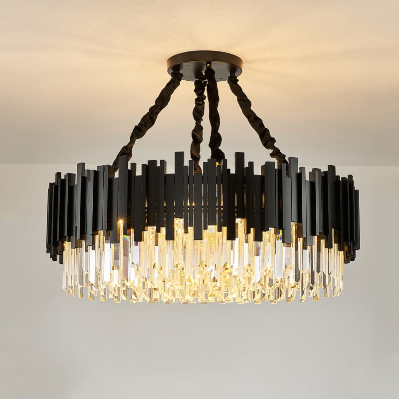 Modern Crystal Black Chandelier For Living room Bedroom