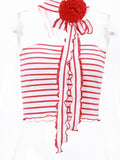 Halter Off Shoulder Knitted Striped Tube Crop Top
