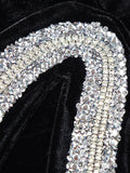 Velvet Beads Back Zipper Mini Dress
