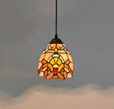 Vintage Pendant Stained Glass Hanging LED Lamp