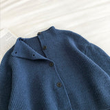 Turtleneck Single-Breasted knit Cardigan
