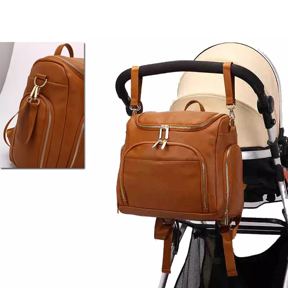 PU Leather Stroller Insulation Backpack