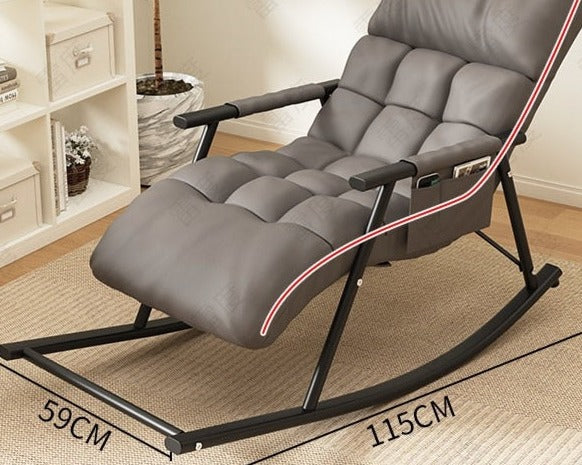 Modern Foldable Rocking Armchair Recliner with Seat Pad