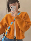 Women's Solid Color Knitted Cardigan Loose Casual Sweater