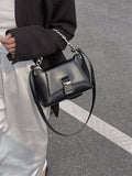 PU Leather Chain Solid Color Handbag