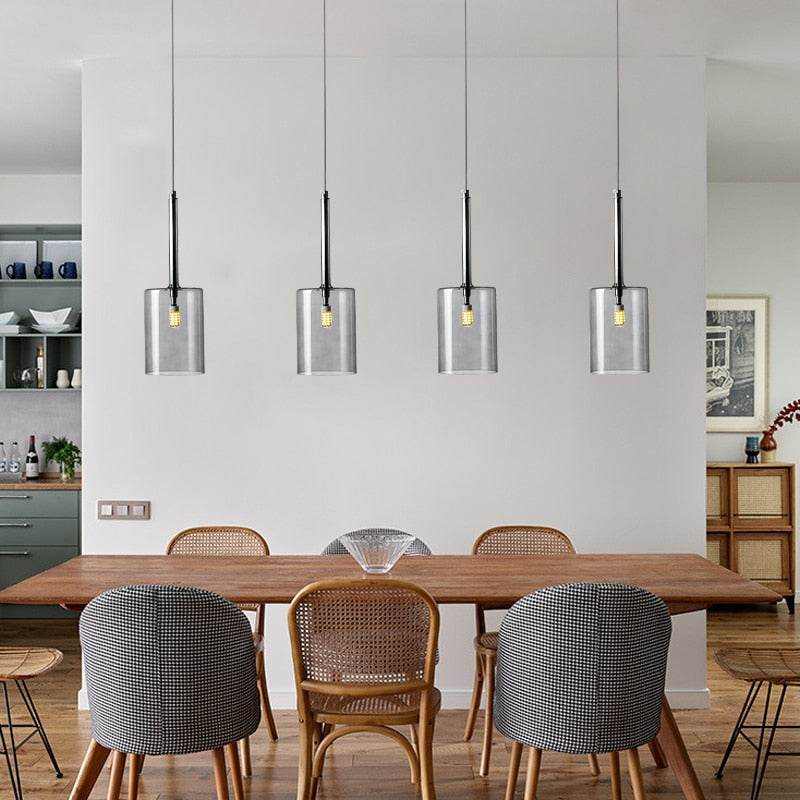 Modern Glass Pendant Lights for Minimalist Dining Room Bedroom